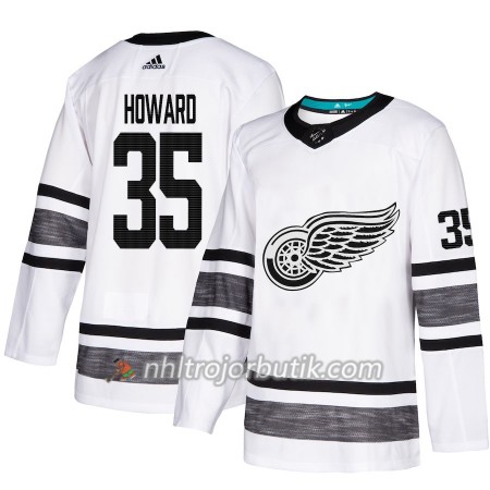 Män Ishockey Detroit Red Wings tröja Jimmy Howard 35 Vit 2019 All-Star Adidas Authentic